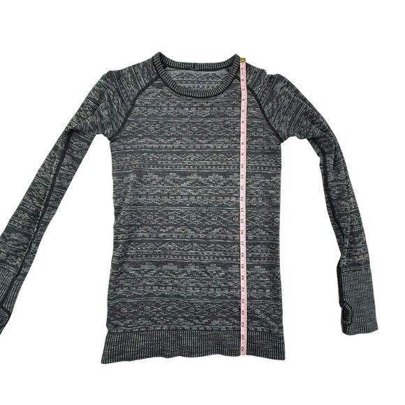 Lululemon Rest Less Pullover Size 6 Heathered Black Gray Jacquard Textured - Picture 9 of 9